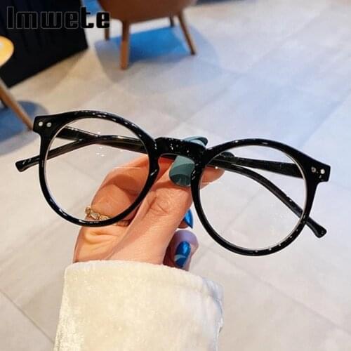 Imwete New Round Kids Glasses Frame Anti Blue Light Computer Eyewear Girls Boys Fashion Vintage Children Spectacle Gaming