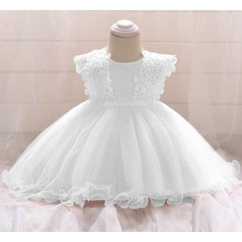 Summer Newborn Flower Girl Dress Bridesmaid 1st Birthday Dress For Girl Party Wedding Princess Baptism Dress Vestidos 3 9 Month