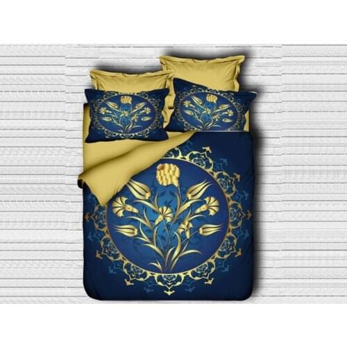 Digital Printed 3d Single Personality Duvet cover set Blue Wheat