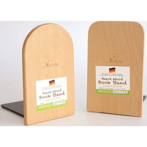 2021 NEW Nature Wood Book Stand Anti-skid Bookends Book Ends Shelf Holder for Students
