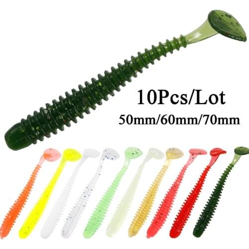 10pcs/Lot Soft Fishing Lure Silicone Wobblers Bait 50/60/70MM Artificial Softbait Lures Fish Goods Tackle For Trout Catfish