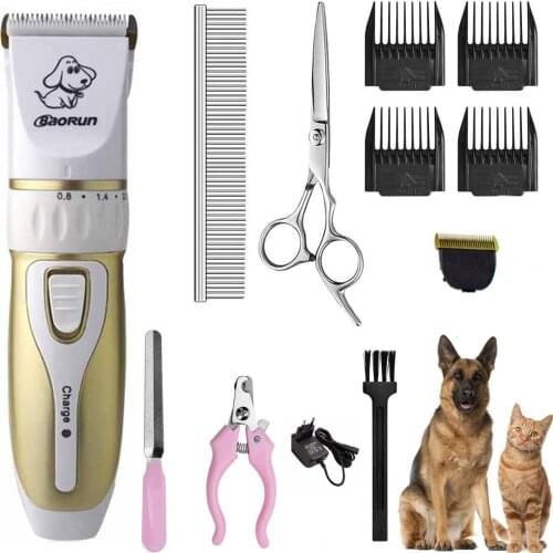 Professional Low-Noise Safe 8W High Power Rechargeable Electric Hair Trimmer Cat Dog Pet Hair Shaver Clipper Cutting