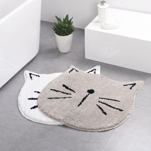 Drop shipping New Arrive Welcome Home Mat Yoga Cute Cartoon Kitten Doormat for Entrance Door Bedroom Mats Rugs Bathroom 60cm