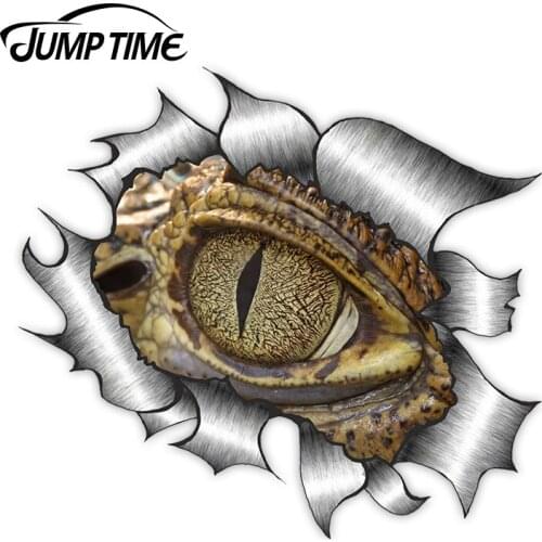 Jump Time Ripped Torn Metal Design With Evil Crocodile Eye Motif External Vinyl Car Sticker for Windows Bumper