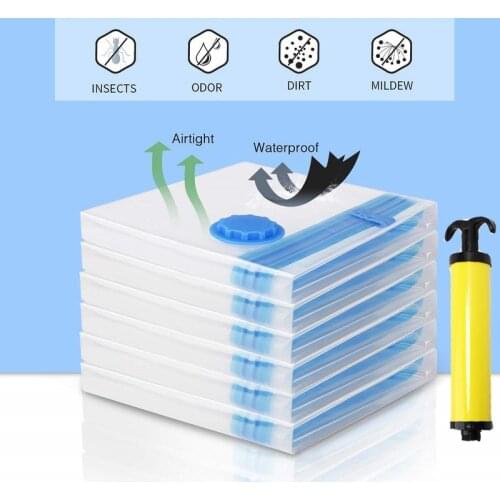 Vaccum Bag for Clothes with Had Pump Vaccum Storage Organizer Bag for Bedroom Home Space Saving Organizer Seal Packet