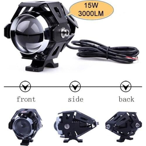 1PCS 125W motorcycle led headlamps auxiliary lamp motorbike spotlights condenser lens motorcycle spot head fog light accessories