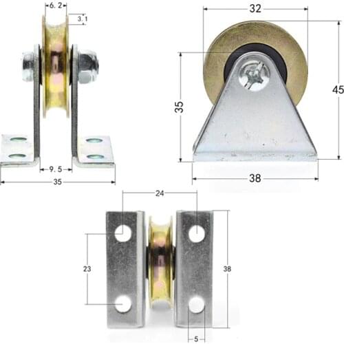 SWMAKER 6*32*8mm with L Bracket metal bearing pulley, lifting wheel, concave wheel U wheel U groove, lifting all steel