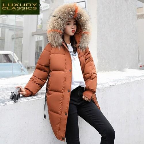 Thick Jacket Womens Winter Down Cotton Warm Clothes Long Coats Female Fur Hooded Outwear Coat Parkas Mujer 2021 LWL1003