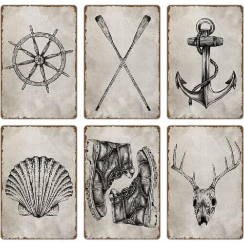 Vintage sailor Sign Tin painting Warning Metal Sign Coffee shop background wall decoration Wall Decor Yard Sign Metal Signs