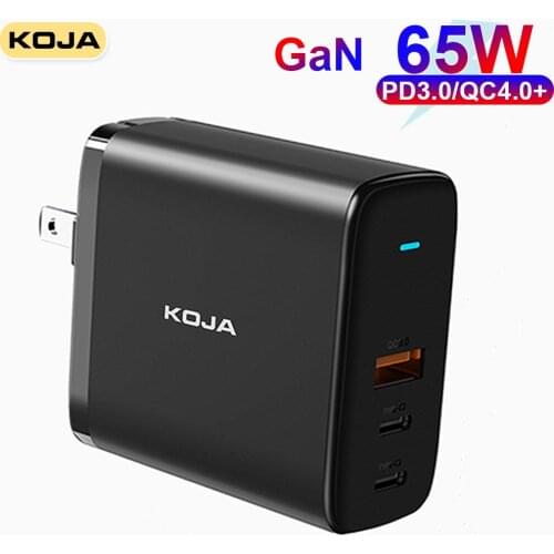 Gan Charger USB C Quick Charge 3.0 4.0 PD 65/45/18W Fast Adapter With 5A E-Mark Type C Cable For Macbook Samsung IPhone Xiaomi