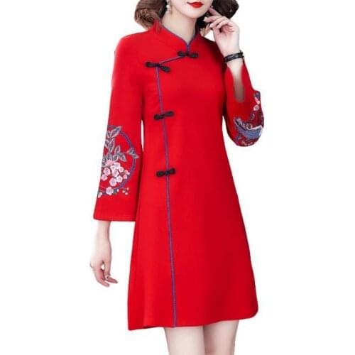 2021 summer modified cheongsam retro Chinese style dress short womens wear