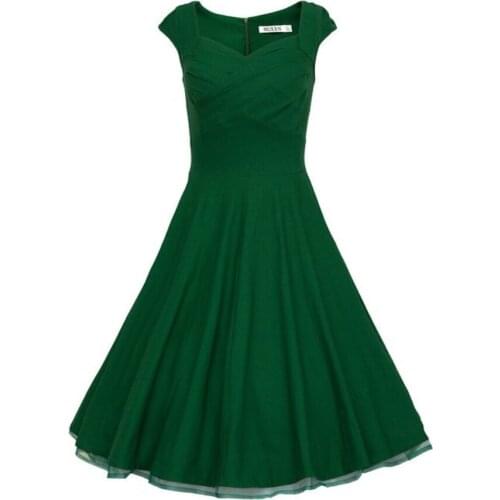 Women dress Audrey Hepburn1950s 40s 60s 80s Style Vintage Rockabilly Cocktail Party Swing Dresses Plus Size Black Red Green