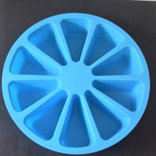 1pc/10 Parts Round Scone Watermelon Triangles Silicone Cake Mold Pan Color