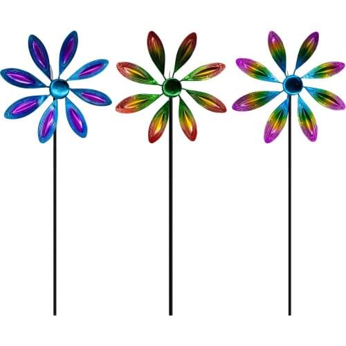 1Pcs Iron Metal Windmill Pinwheel Wind Spinner Kids Toy Outdoor Garden Patio Lawn Party Decor Drop Ship