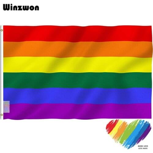 150*90cm Polyester Pride Flag Rainbow Flag LGBT Lesbian Gay Flag Friendly Peace Love Flying Parade Banners For Home Decoration