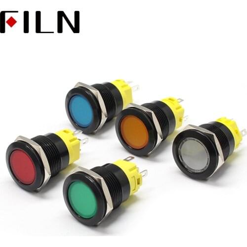 19mm 12V 220V Ring LED Momentary Stainless Steel Anti Vandal IP65 Waterproof Metal Push Button Switch