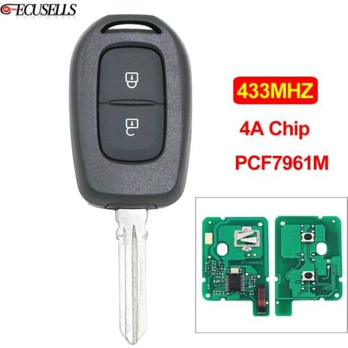 2 Button Remote Key 433MHz 4A PCF7961M Chip HU136 Blade for Renault Duster Twingo 3 Dokker Trafic Clio 4 Sandereo Master 3 Logan