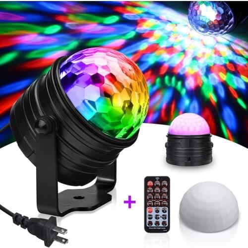 2 in 1 LED Disco Ball Night Light Sound Activated Stage Lamp Disco Projectors Lights for Christmas Festival Bar Club Wedding