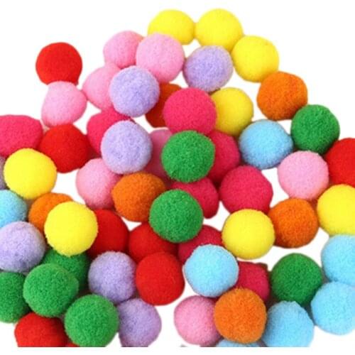 200Pcs 3.5cm Mini Fluffy Soft Pom Poms Pompoms Ball Handmade Kids Toys DIY Sewing Craft Supplies