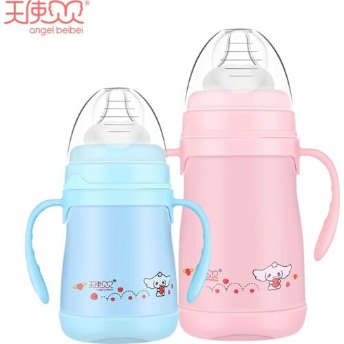 240 ML Feeding Bottle Cups Leakproof Suction Water With Handles Milk Straw Silicone Wide Mouth Mamadeira Feeding Products AB50NP