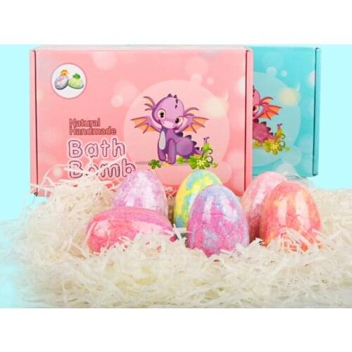 6PCS/Set Dinosaur Egg Bath Bombs Gift Set Natural Handmade Bath Bombs for Kids, Women, Men, Wonderful Effect Bath Gift