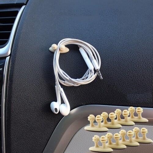 8 PCS/LOT Multifunctional Adhesive Car Charger Line Clasp Clamp Headphone/USB Cable Car Clip Auto Interior Accessories TXTB1