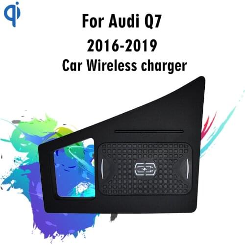 For Audi Q7 2016-2019 15W Qi Fast Charging Car Vehicle Wireless Charger Pad Auto Android Phone Iphone Holder Magsafe Case Plate