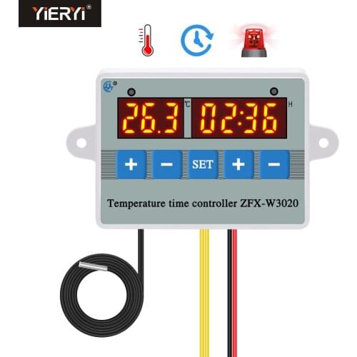 Digital Temperature Time Controller Cooling Heating Thermostat Control Switch Alarm Function 220V Power for Planting Hatchery