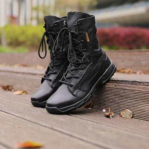 CQB.SWAT Military Breathable Light Weight Mens Tactical Boots Army Combat Black Lace-up Canvans Boot Men