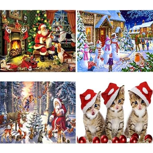 DIY 5D Diamond Painting Christmas Snowman Diamond Art Embroidery Cross Stitch Full Round/Square Drill Home Decor Christmas Gift