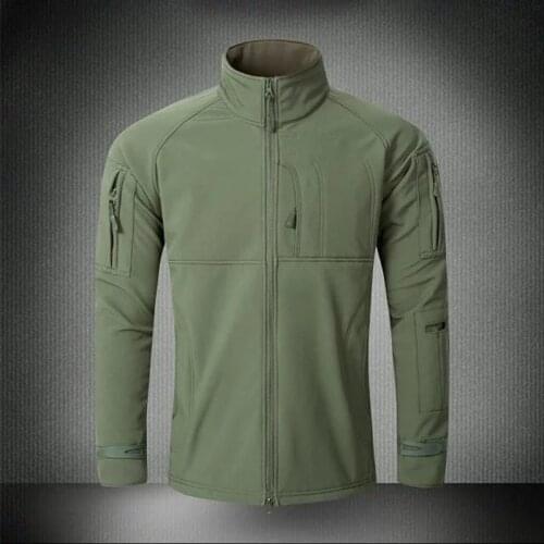 Men Outdoor Softshell Waterproof Warm Jackets Camouflage Fleece Lining Coats Hiking Climbing Camping Tactical Tops Windbreaker