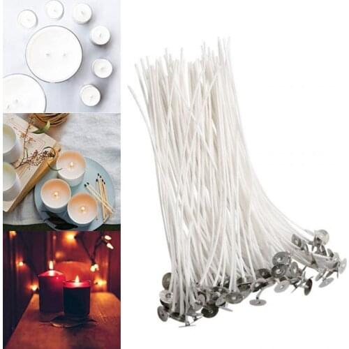 100Pcs Candle Wicks Smokeless Candles Wick Pre-waxed Cotton Core Oil Lamp Candle Wicks Candle Supplies 2.5/4/5/6/7/9/15/20cm