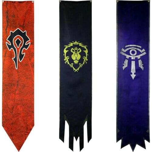 Wow World Of Warcrafts Alliance Horde Banner Flag Dacron Home Cosplay Game Battle Hanging Wall Flag Movie Decoration Banner