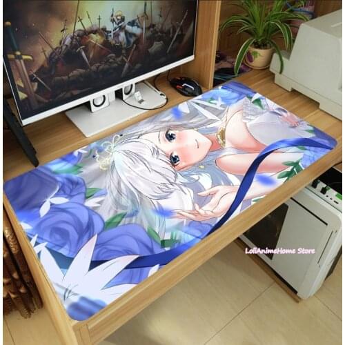 Game Anime Azur Lane HMS Belfast Otaku Mouse Pad Thicken Laptop Gaming Mice Mat Table Keyboard Mat Anti-Slip Playmat Cosplay