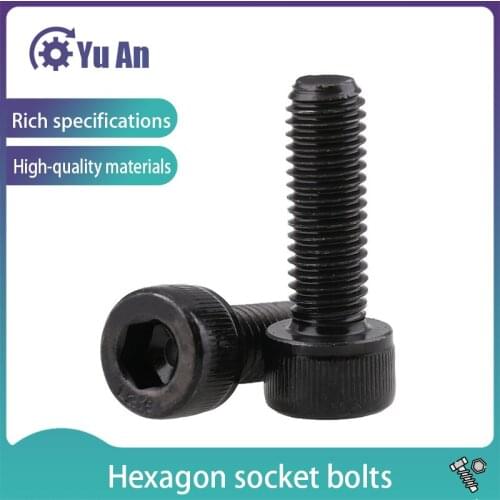 Grade 12.9 Alloy Steel Cup Head Hexagon Screw Socket Head Hexagon Bolt M4M5M6M8 Spot DIN 912 20PCS