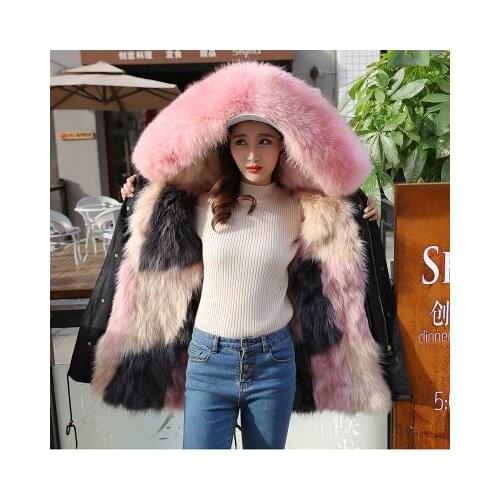 Fashion female raccoon fur liner sent overcome warm winter in long coats for free shipping 171025
