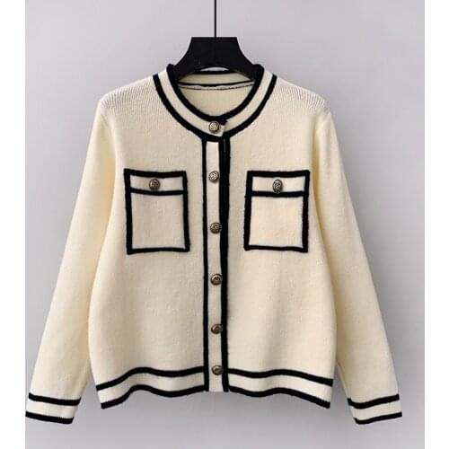 Fashion Casual Knitted Sweater Coat 2021 Loose Slimming Temperament Style Back Cardigan Sweater Ladies Elegant Knitted Coat Top
