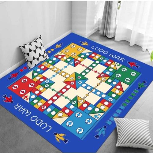 Cartoon Ludo War For Kids Play Doormat Rug Carpet Floor Bedroom Home Living Room Non-slip Mat Gifts