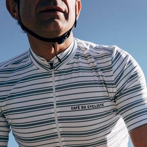 Cafe de Cycling Jersey Men 2021 New Strip style bicycle wear White Black cycle shirt Short sleeved MTB sport race clothes