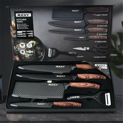 Kitchen Knives 6PCS Knife Set Gift Steak Knife Butterfly Knife Chef Knife Set Japanese Knives Peeler Butcher Knife Hunting Knife