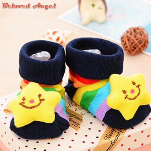 1 pair Infant Newborn Cute 3D Pattern Socks Winter 100% Cotton Baby Boy Girl Sock Kids Clothing Non-slip Socks for 0-18 Month