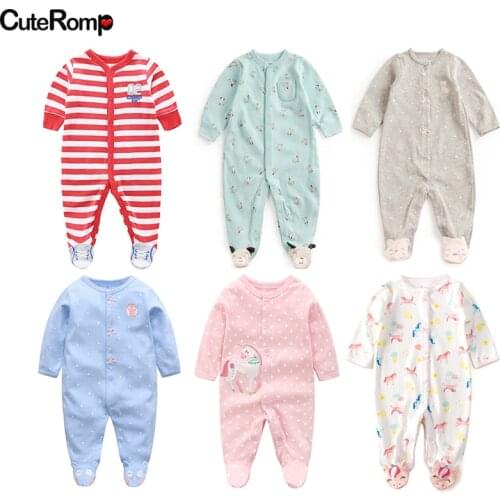 0-12 months Baby girl clothes Infant cartoon footies for boys girls jumpsuit Clothing animal Infant newborn clothes sleep wear