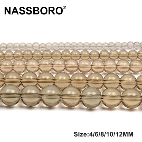 Transparent Gray Man-made Crystal Beads Glass Stone Beads for Jewelry Making Loose Spacer Handmade/DIY 4/6/8/10/12mm Wholesale