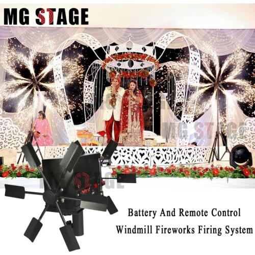 Remote control cold stage pyrotechnic cold pyro double electric windmill fireworks firing system for stage fountains