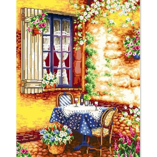 Modern Embroidery Wine Out of the Window Cross Stitch Pattern Maker for Mac with 100% Cotton Floss &Free Shipping for Wall Decor