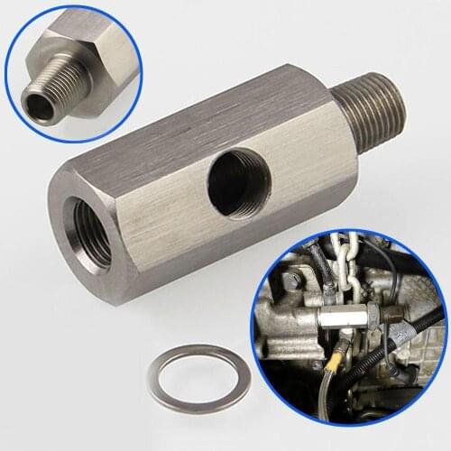 Steel 1/8'' BSPT Oil Pressure Sensor Tee To NPT Adapter Turbo Feed Line Gauge T