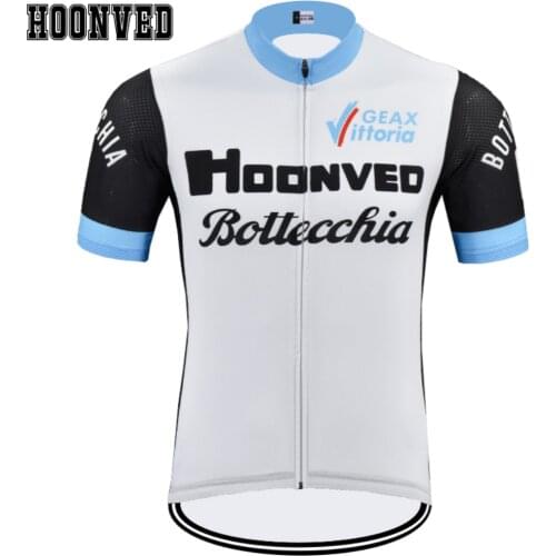 Man old Pro Team HOONVED Bottecchia Retro Cycling Jersey Short Sleeves Clothing Summer Riding sweater maillot ciclismo hombre