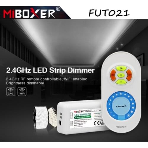 Miboxer FUT021 LED Strip Dimmer Wifi Single Color DC12V/24V 10A RF 2.4G Hz LED Brightness Dimming Controller for LED Strip Light