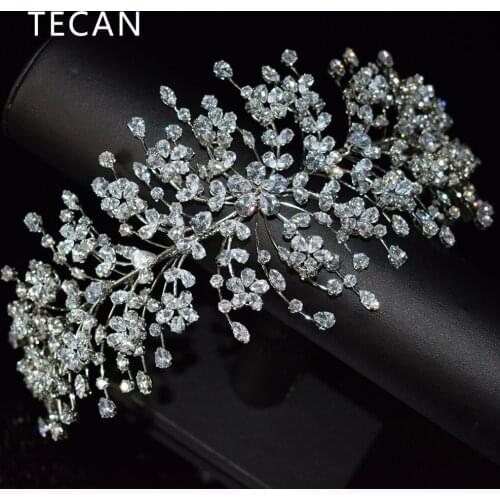 TECAN Wedding Crown Hair Accessories High Quality Bridal Crown Headband Soft Headband 3A CZ Tiaras And Crowns Jewelry For Women
