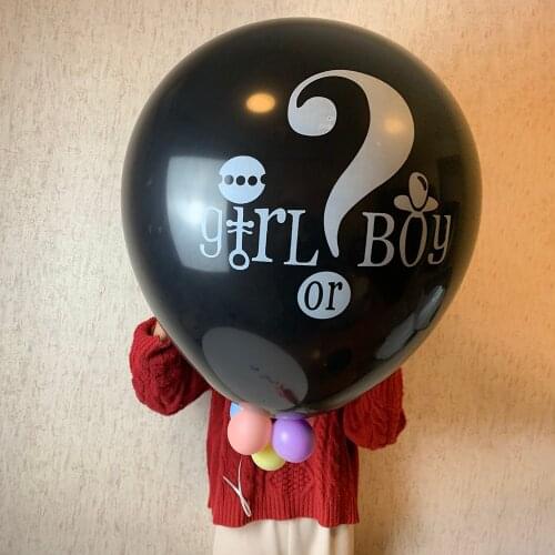1 Set Giant Boy Or Girl Gender Reveal Black Latex Balloon Baby Shower Confetti Ballons Birthday Gender Reveal Party Decoration